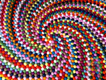 Load image into Gallery viewer, Round Custom Color Rug. Pick your own colors . Nursery Rug Handmade felt ball rug. Handmade in Nepal (Free Shipping)