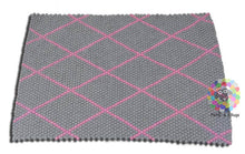 Load image into Gallery viewer, Rectangle Felt Ball Rugs / Diamond Pattern. Double Gray  100 % Wool Carpet (Free Shipping)