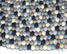 Load image into Gallery viewer, Felt Ball Rug / Nursery Pom pom carpet / Pebble Rug (Free Shipping)
