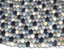 Load image into Gallery viewer, Felt Ball Rug / Nursery Pom pom carpet / Pebble Rug (Free Shipping)