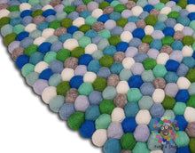 Load image into Gallery viewer, Freckle Felt Ball Rugs 90 cm - 250 cm. 100 % Wool Handmade Nepal Rug (Free Shipping)
