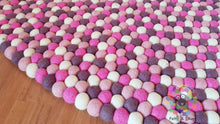 Load image into Gallery viewer, Felt Ball Rugs 20 cm - 250 cm Shades of Pink and White (Free Shipping)