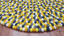 Load image into Gallery viewer, Felt Ball Rugs 20 cm - 250 cm Shades of Yellow , Gray and White (Free Shipping)