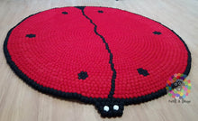 Load image into Gallery viewer, Felt Ball Rugs 20 cm - 250 cm Lady Bird Nursery Rug . (Free Shipping)
