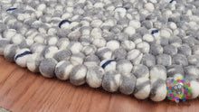 Load image into Gallery viewer, Felt Ball Rugs 20 cm - 250 cm Shades of Grey and White (Free Shipping)