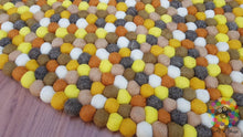 Load image into Gallery viewer, Felt Ball Rugs 20 cm - 250 cm Shades of Yellow , Grey and White Nursery Rug (Free Shipping)