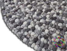 Load image into Gallery viewer, Natural Stone Felt Ball Rug 90 cm - 250 cm. 100 % Wool Handmade Nepal Rug (Free Shipping)
