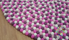 Load image into Gallery viewer, Felt Ball Rugs 90 cm - 250 cm. 100 % Wool Handmade Nepal Rug (Free Shipping)