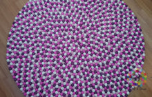 Load image into Gallery viewer, Felt Ball Rugs 90 cm - 250 cm. 100 % Wool Handmade Nepal Rug (Free Shipping)