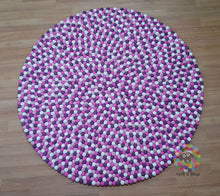 Load image into Gallery viewer, Felt Ball Rugs 90 cm - 250 cm. 100 % Wool Handmade Nepal Rug (Free Shipping)