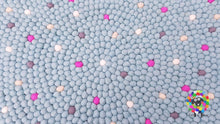 Load image into Gallery viewer, Felt Ball Rugs / Light Blue with bright spots Rug / Nursery Rug / Girl room carpet (Free Shipping)