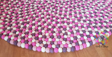 Load image into Gallery viewer, Felt Ball Rugs 20 cm - 250 cm Shades of Pink and White (Free Shipping)