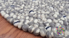 Load image into Gallery viewer, Felt Ball Rugs 20 cm - 250 cm Shades of Grey and White (Free Shipping)