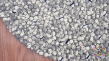 Load image into Gallery viewer, Felt Ball Rugs 20 cm - 250 cm Shades of Grey and White (Free Shipping)