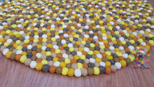 Load image into Gallery viewer, Felt Ball Rugs 20 cm - 250 cm Shades of Yellow , Grey and White Nursery Rug (Free Shipping)