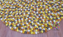 Load image into Gallery viewer, Felt Ball Rugs 20 cm - 250 cm Shades of Yellow , Grey and White Nursery Rug (Free Shipping)
