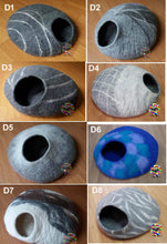 Load image into Gallery viewer, Large Custom Cat Cave (40 cm or 16 Inches Diameter). Choose the design and the color combination of your Choice.