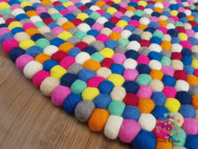 Load image into Gallery viewer, Felt Ball Rugs 90 cm - 250 cm .100 % Wool. Handmade in Nepal (Free Shipping)