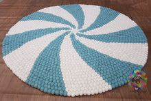 Load image into Gallery viewer, Felt Ball Rugs 90 cm - 250 cm Spiral Rug 100 % Wool Imported from New Zealand. Handmade in Nepal (Free Shipping)