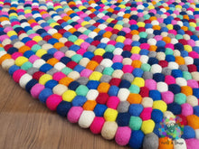 Load image into Gallery viewer, Felt Ball Rugs 90 cm - 250 cm .100 % Wool. Handmade in Nepal (Free Shipping)