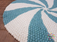 Load image into Gallery viewer, Felt Ball Rugs 90 cm - 250 cm Spiral Rug 100 % Wool Imported from New Zealand. Handmade in Nepal (Free Shipping)