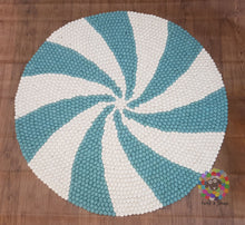Load image into Gallery viewer, Felt Ball Rugs 90 cm - 250 cm Spiral Rug 100 % Wool Imported from New Zealand. Handmade in Nepal (Free Shipping)