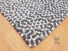 Load image into Gallery viewer, Rectangle Felt Ball Rugs / Natural Color Mix of Five natural color. 100 % Wool Carpet (Free Shipping)