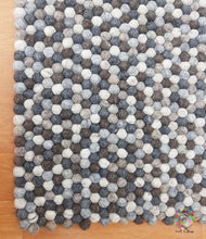 Load image into Gallery viewer, Rectangle Felt Ball Rugs / Natural Color Mix of Five natural color. 100 % Wool Carpet (Free Shipping)