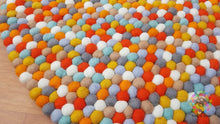 Load image into Gallery viewer, Freckle Felt Ball Rugs 90 cm - 250 cm. 100 % Wool Handmade Nepal Rug (Free Shipping)