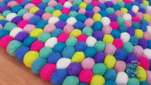 Load image into Gallery viewer, Felt Ball Rug / Nursery Pom pom rug / Girl Room Rug / Pebble Rug / Handmade 100 % Wool (Free Shipping)