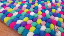 Load image into Gallery viewer, Felt Ball Rug / Nursery Pom pom rug / Girl Room Rug / Pebble Rug / Handmade 100 % Wool (Free Shipping)