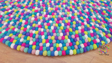 Load image into Gallery viewer, Felt Ball Rug / Nursery Pom pom rug / Girl Room Rug / Pebble Rug / Handmade 100 % Wool (Free Shipping)