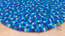 Load image into Gallery viewer, Felt Ball Rug / Nursery Pom pom rug / Pebble Rug / Handmade 100 % Wool (Free Shipping)