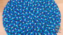 Load image into Gallery viewer, Felt Ball Rug / Nursery Pom pom rug / Pebble Rug / Handmade 100 % Wool (Free Shipping)