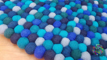 Load image into Gallery viewer, Felt Ball Rug / Nursery Pom pom rug / Pebble Rug / Handmade 100 % Wool (Free Shipping)
