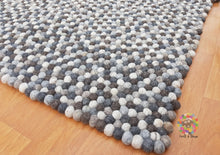 Load image into Gallery viewer, Rectangle Felt Ball Rugs / Natural Color Mix of Five natural color. 100 % Wool Carpet (Free Shipping)
