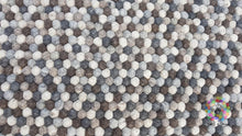 Load image into Gallery viewer, Rectangle Felt Ball Rugs / Natural Color Mix of Five natural color. 100 % Wool Carpet (Free Shipping)