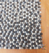 Load image into Gallery viewer, Rectangle Felt Ball Rugs / Natural Color Mix of Five natural color. 100 % Wool Carpet (Free Shipping)
