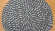 Load image into Gallery viewer, Round Felt Ball Rugs. Double Grey / Play Mat / Nursery Rug / Children Rug . 100 % wool Handmade Nepal Rug (Free Shipping)