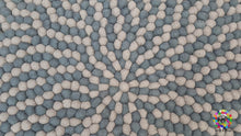 Load image into Gallery viewer, Round Felt Ball Rugs. Double Grey / Play Mat / Nursery Rug / Children Rug . 100 % wool Handmade Nepal Rug (Free Shipping)