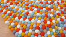 Load image into Gallery viewer, Freckle Felt Ball Rugs 90 cm - 250 cm. 100 % Wool Handmade Nepal Rug (Free Shipping)