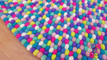 Load image into Gallery viewer, Felt Ball Rug / Nursery Pom pom rug / Girl Room Rug / Pebble Rug / Handmade 100 % Wool (Free Shipping)