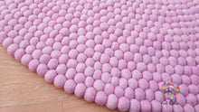 Load image into Gallery viewer, Felt Ball Rugs / Girl Room Rug / Baby Pink Rug / Nursery Rug. Handmade Rug 100 % Wool (Free Shipping)
