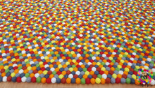 Load image into Gallery viewer, Rectangle Felt Ball Rug. Children Rug / Living Rug Rug / Carpet/ Nursery Rug .  100 % Wool Carpet (Free Shipping)
