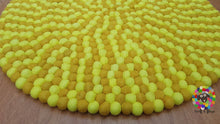 Load image into Gallery viewer, Felt Ball Rugs. Mustard /Yellow /Pom Pom Nursery Rug / Round Rug / Teppich (Free Shipping)