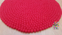 Load image into Gallery viewer, Felt Ball Rugs. Red Felt Ball Rug / Carpet / Home Decor / Pom Pom Nursery Rug / Round Rug / Teppich  (Free Shipping)
