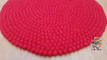 Load image into Gallery viewer, Felt Ball Rugs. Red Felt Ball Rug / Carpet / Home Decor / Pom Pom Nursery Rug / Round Rug / Teppich (Free Shipping)