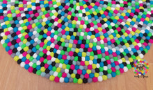 Load image into Gallery viewer, Felt Ball Rugs. Round Felt Ball Rug / Carpet / Home Decor / Pom Pom Nursery Rug / Round Rug / Teppich / Pebble Rug (Free Shipping)
