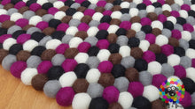 Load image into Gallery viewer, Felt Ball Rugs. Purple Round Felt Ball Rug / Carpet / Home Decor / Pom Pom Nursery Rug / Round Rug / Teppich / Pebble Rug (Free Shipping)
