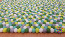 Load image into Gallery viewer, Rectangle Felt Ball Rug / Wool Children Rug / Teppich / Living Room Rug / Carpet/ Nursery Rug Home Decor.  100 % Wool Carpet (Free Shipping)
